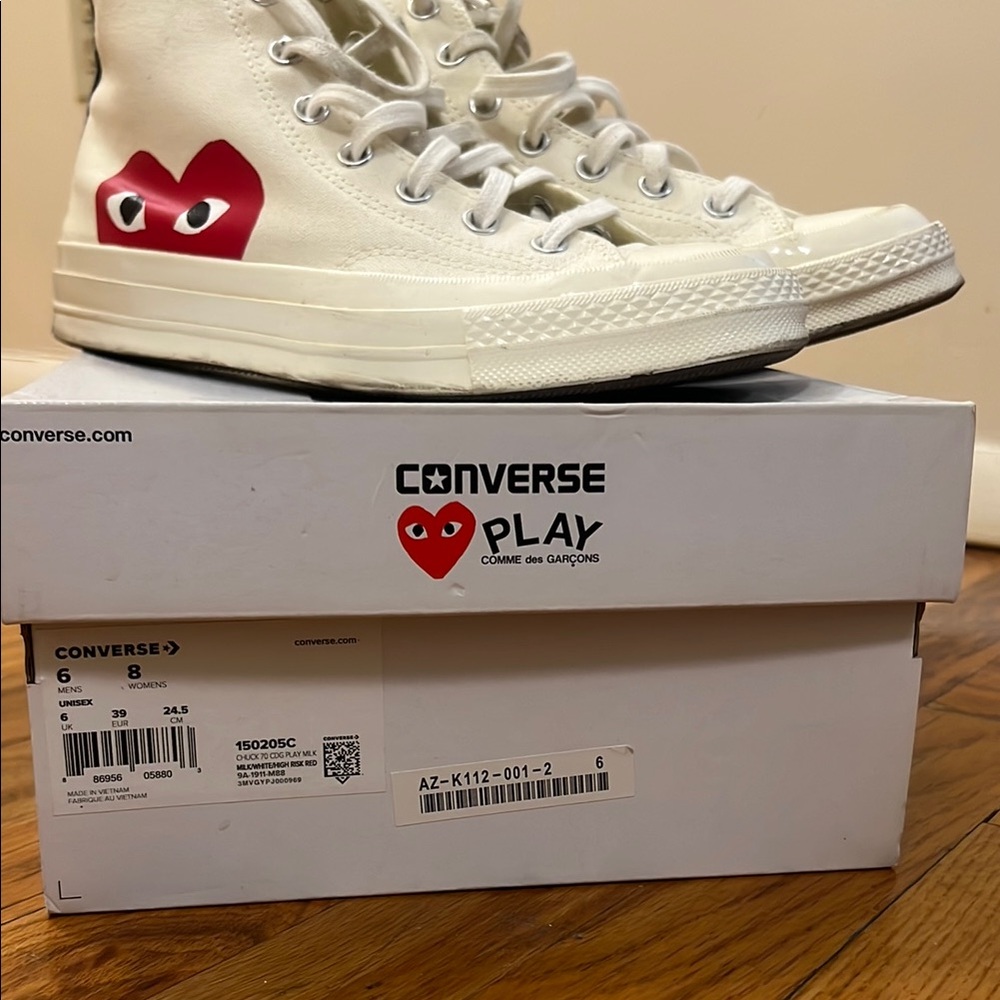 Converse ‘Comme Des Garçons’ High-Top Sneakers - Cream - Size 8 (women) - Picture 3 of 8